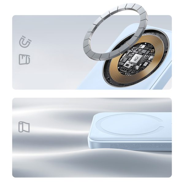 10000mAh 22.5W MagSafe induktīvais pārnēsājamais akumulators ar USB-C kabeli 20V/3A 0.3m - zils