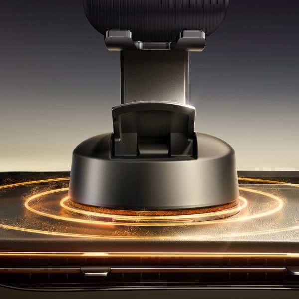 Automašīnas viedtālruņa turētājs ar piesūcekni instrumentu panelim - melns