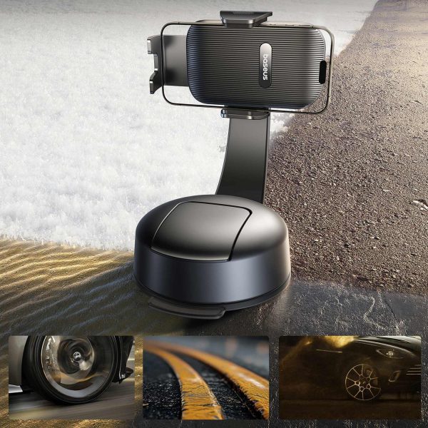 Automašīnas viedtālruņa turētājs ar piesūcekni instrumentu panelim - melns