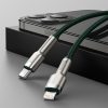 USB-C - iPhone Lightning kabelis Cafule PD 20W 1m - zaļš
