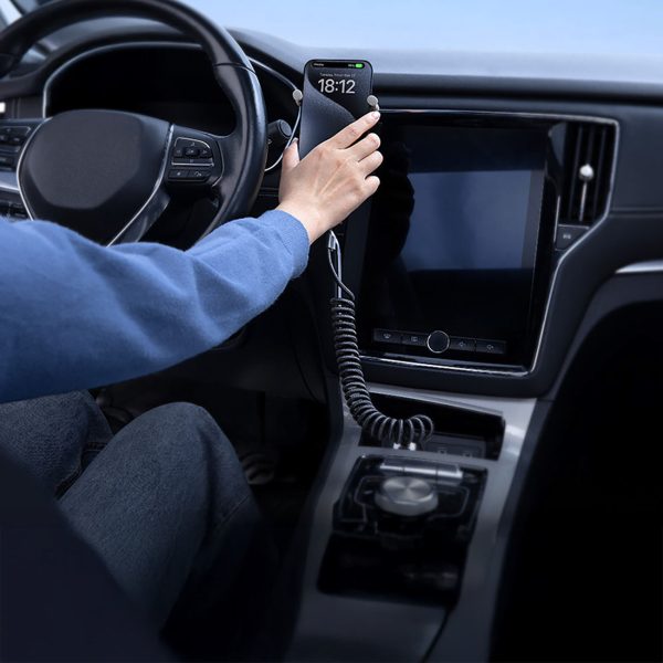 USB-C zivs acs spirālveida kabelis 100W 1m - melns