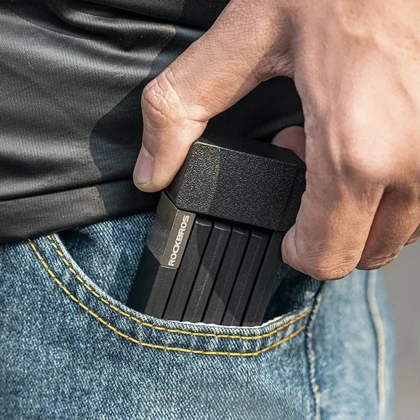 Salokāma bezatslēgas velosipēda slēdzene ar rokturi, 88 cm - melna