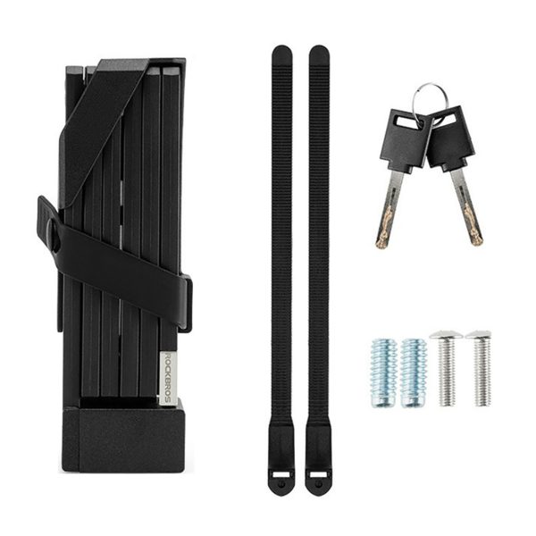 Salokāma bezatslēgas velosipēda slēdzene ar rokturi, 88 cm - melna