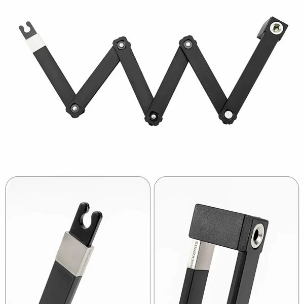 Salokāma bezatslēgas velosipēda slēdzene ar rokturi, 88 cm - melna