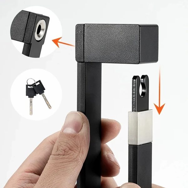 Salokāma bezatslēgas velosipēda slēdzene ar rokturi, 88 cm - melna