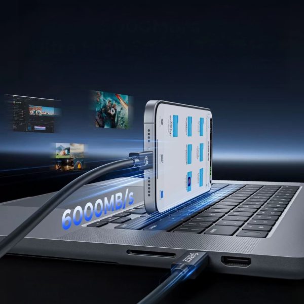 Kabelis USB-C USB4 Thunderbolt5 80Gbps 240W 1.5m - melns