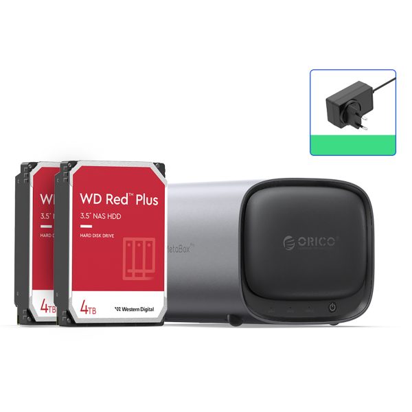 N5100 8 GB DDR4 M.2 NVMe SATA tīklam pievienots disku masīvs līdz 76 TB - pelēks