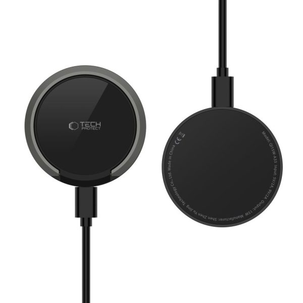 Induktīvā lādētāja statīvs, USB-A - USB-C MagSafe kabelis - melns