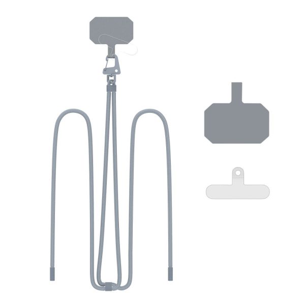 Telefona maciņa aukliņa ar regulējamu siksniņu - pelēka