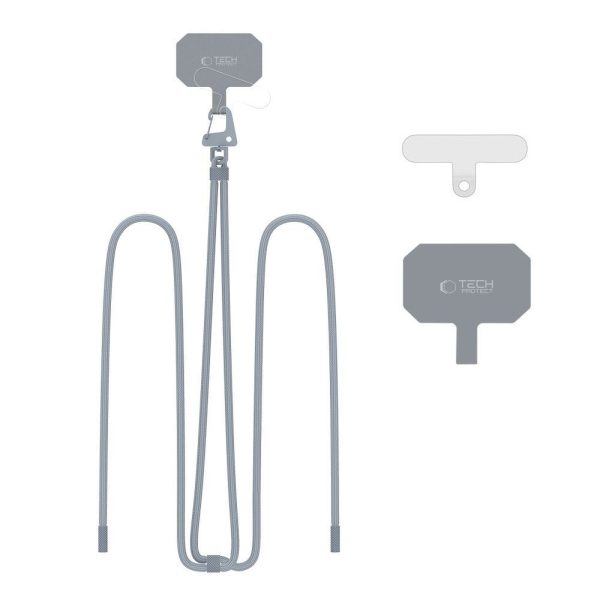 Telefona maciņa aukliņa ar regulējamu siksniņu - pelēka