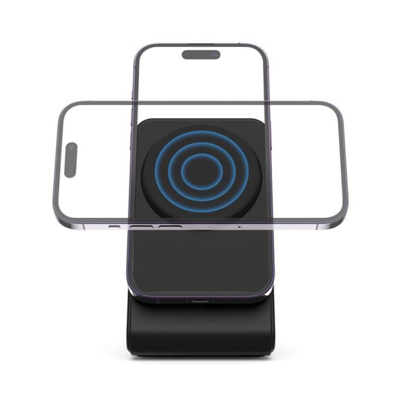 15 W MagSafe bezvadu lādētājs ar pamatni - melns