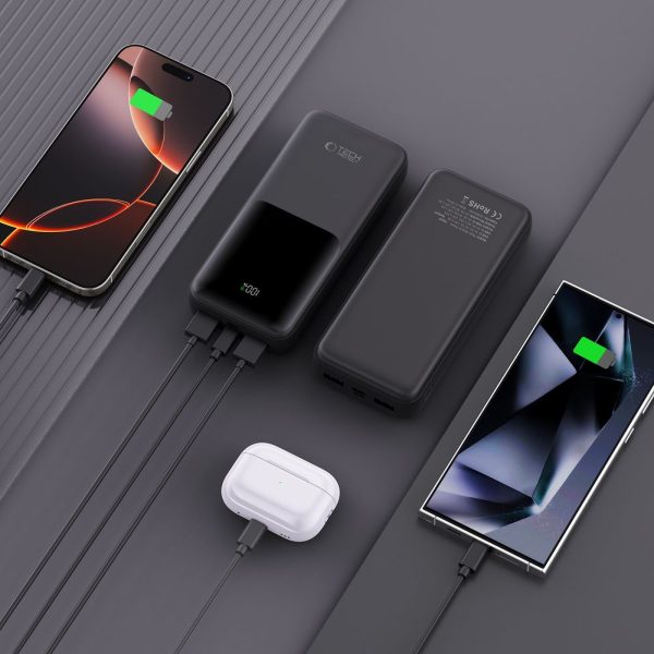 Powerbank 20000mAh USB-A USB-C 22.5W PB02 - melns