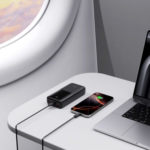 Powerbank 20000mAh USB-A USB-C 22.5W PB02 - melns