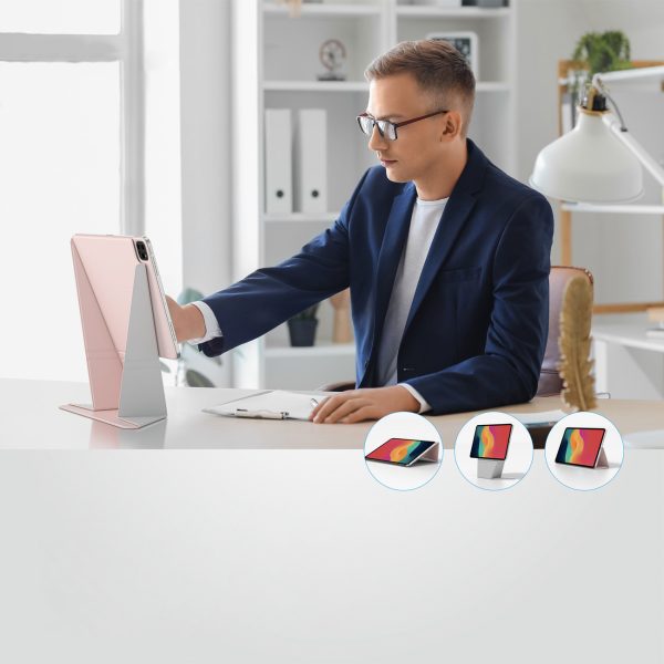 Aizsargvāciņš ar statīvu iPad Air M3 11'' - rozā