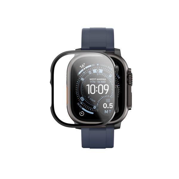 Radix Apple Watch UItra 3 49mm ekrāna aizsargs ar maciņu - melns