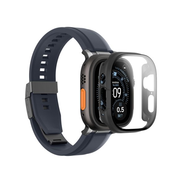 Radix Apple Watch UItra 3 49mm ekrāna aizsargs ar maciņu - melns