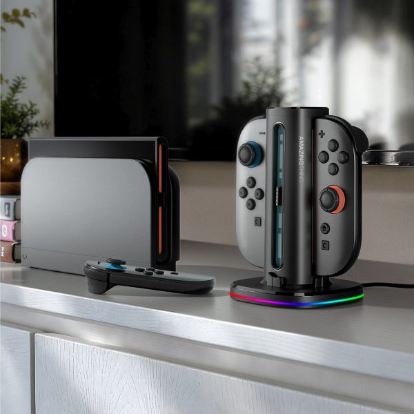1032899-10-stacja-ladujaca-do-kontrolerow-nintendo-switch2-amazingthing-hurtownia-dropshipping.jpg Nintendo Switch 2 kontroliera uzlādes stacija - melna
