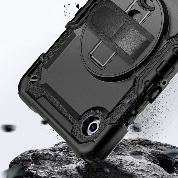 Vāciņš ar statīvu Samsung Galaxy Tab A9 / A11 8.7 X110 / X115 / X133 / X135 Solid - melns