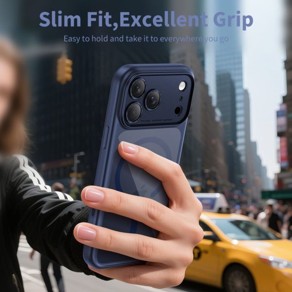 iPhone 17 Pro Max Magpeak Magsafe CC vāciņš - caurspīdīgs, tumši zils