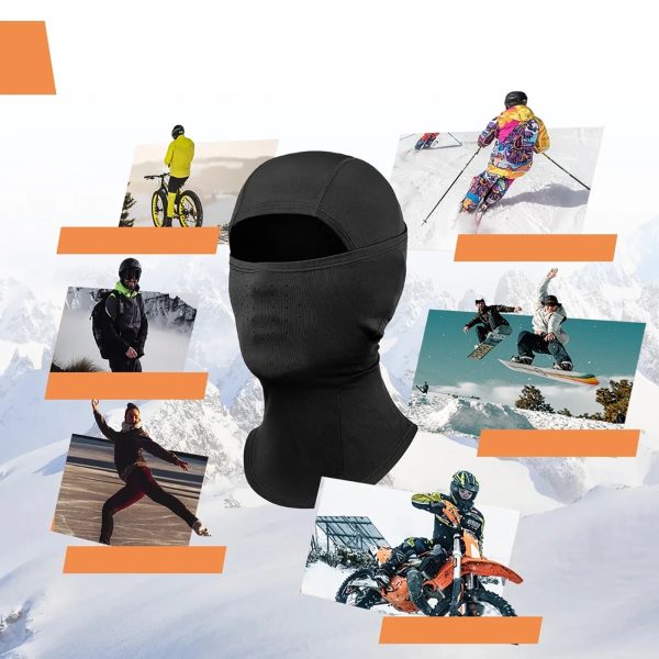 Slēpošanas balaklava velosipēdam vai motociklam, M izmērs - melna