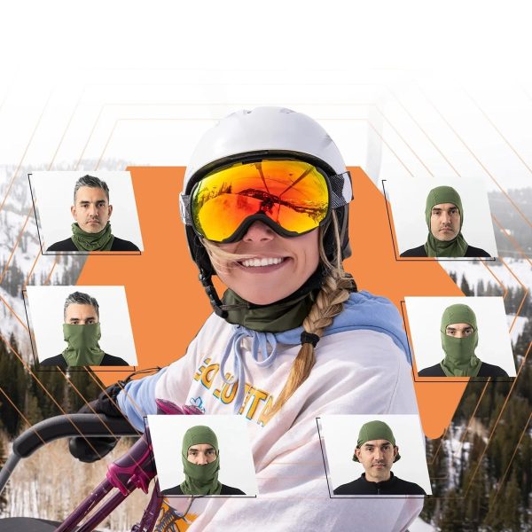 Slēpošanas balaklava velosipēdam vai motociklam M izmēra - zaļa