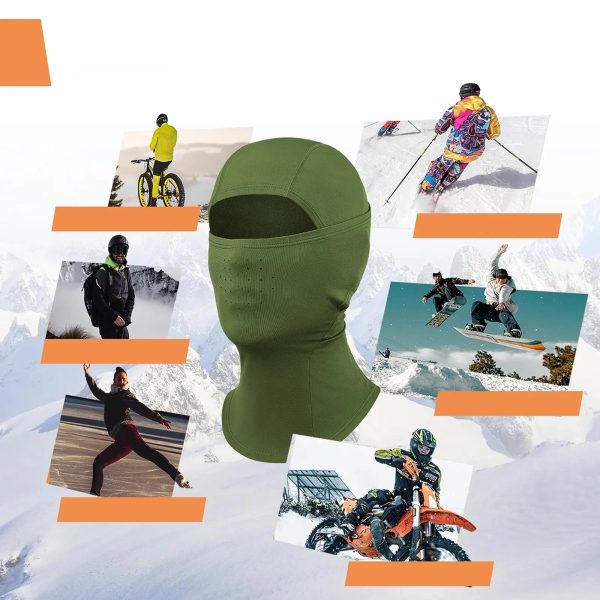 Slēpošanas balaklava velosipēdam vai motociklam, L izmērs - zaļa