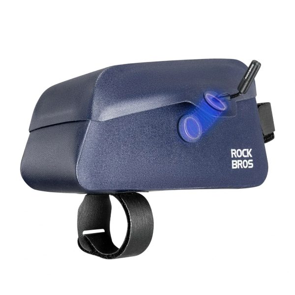 Ūdensizturīga velosipēda rāmja soma ar magnētisku aizdari 0,9 l - zila