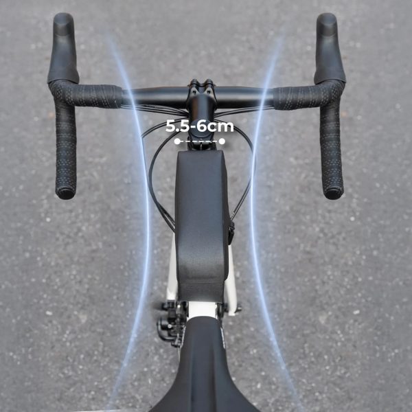 Ūdensizturīga velosipēda rāmja soma ar magnētisku aizdari 0,9 l - melna