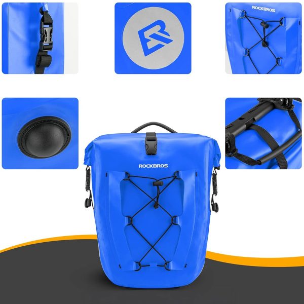 Ūdensizturīga velosipēda soma 25-32L - zila