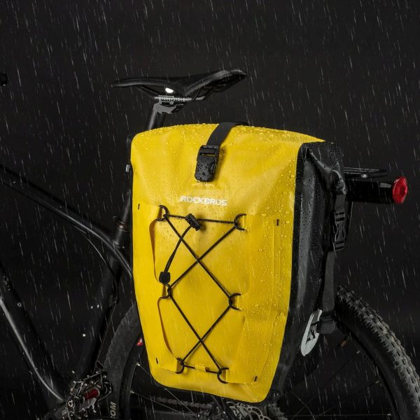 Ūdensizturīga velosipēda soma 25-32L - dzeltena