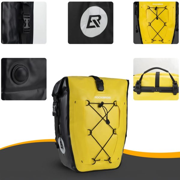 Ūdensizturīga velosipēda soma 25-32L - dzeltena