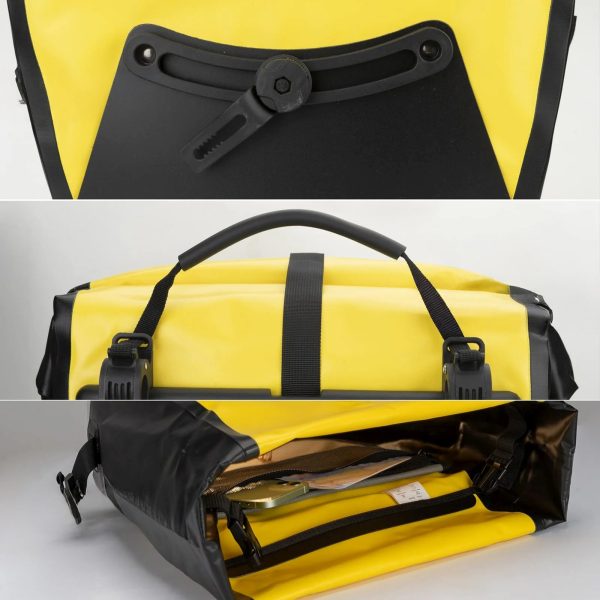 Ūdensizturīga velosipēda soma 25-32L - dzeltena