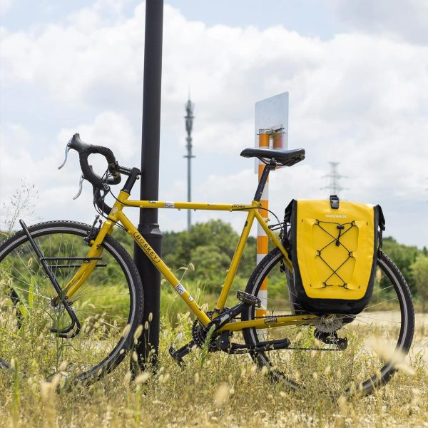 Ūdensizturīga velosipēda soma 25-32L - dzeltena