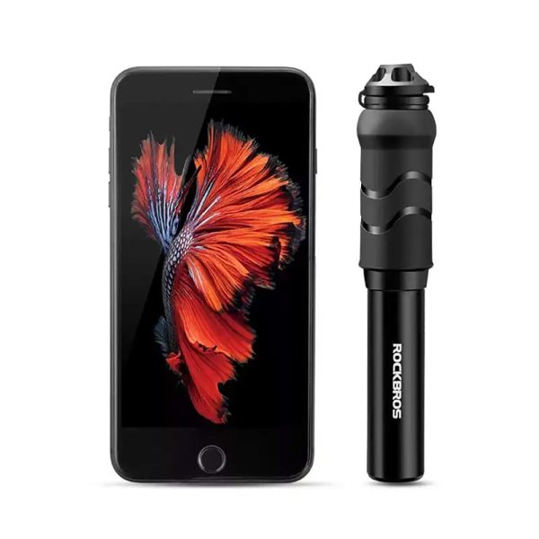 Mini rokas velosipēda pumpis ar šļūteni Presta Schrader vārstiem - melns