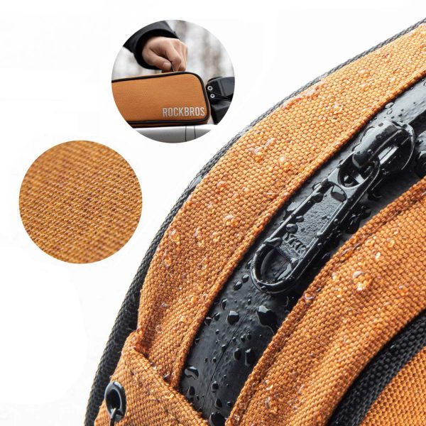 Ūdensizturīga velosipēda soma ar augšējo kameru 0,7 l - oranža