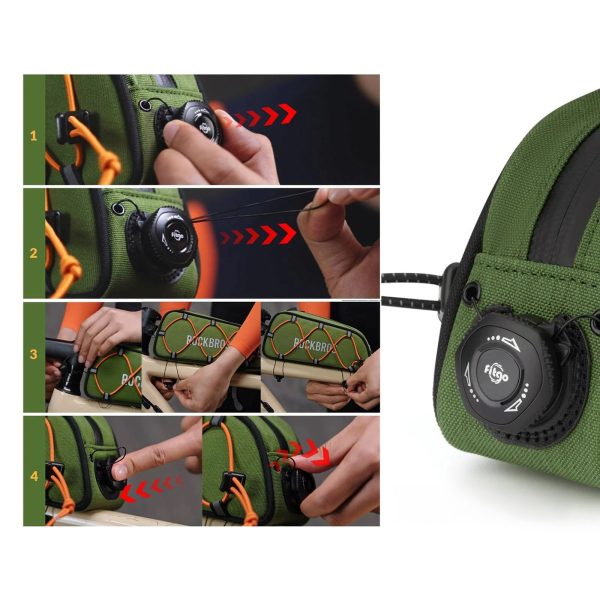 Ūdensizturīga velosipēda soma ar augšējo kameru 0,7 l - zaļa