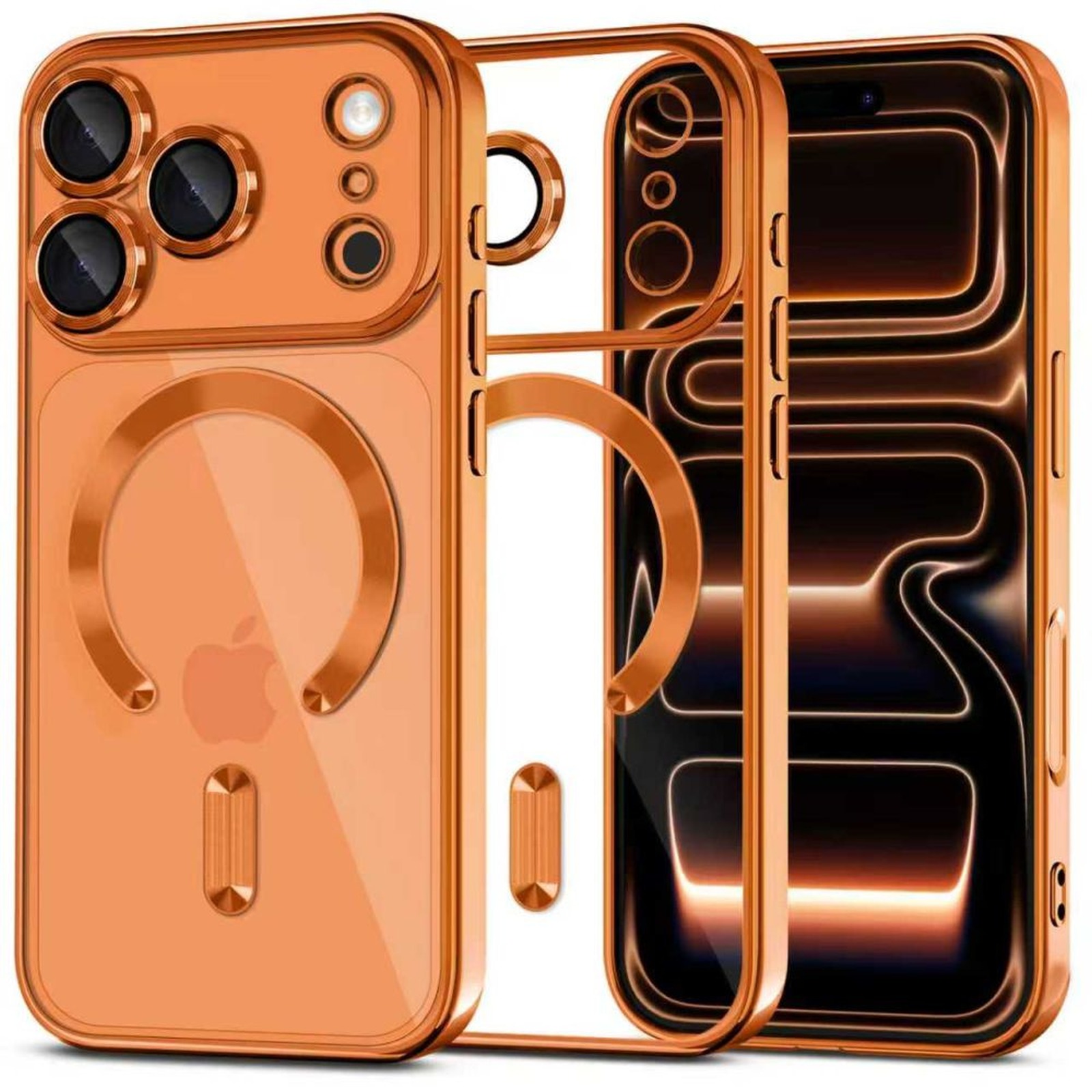 iPhone 17 Pro MagFlex MagSafe vāciņš — caurspīdīgi oranžs