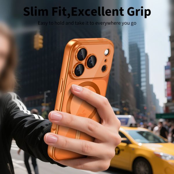 iPhone 17 Pro MagFlex MagSafe vāciņš — caurspīdīgi oranžs