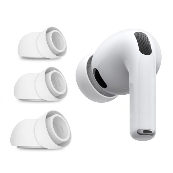 1032947-1-nakladki-na-sluchawki-airpods-pro-3-tech-protect-hurtownia-dropshipping.jpg Ausu spilventiņi AirPods Pro 3 austiņām S / M / L izmēros, balti - 6 gab.