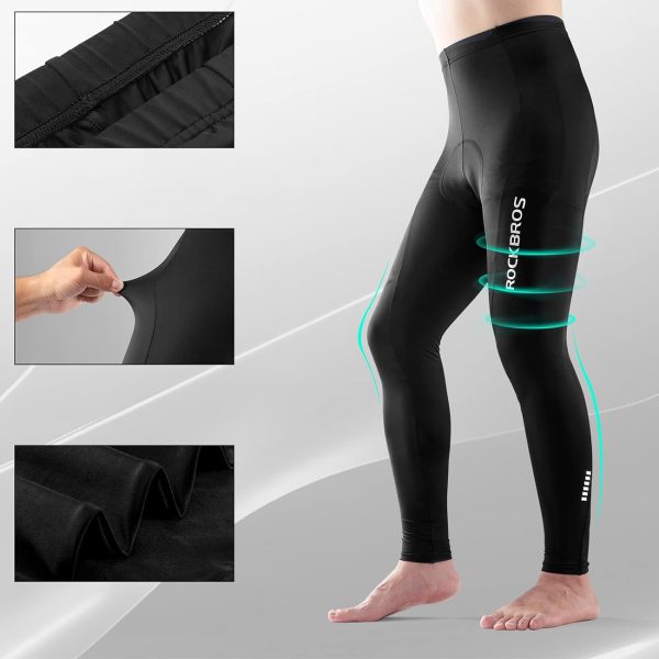 Garas, elpojošas riteņbraukšanas bikses ar XXXXL izmēra polsterējumu - melnas