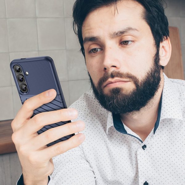 Bruņots silikona maciņš Samsung Galaxy S25+ Thunder Case - zils