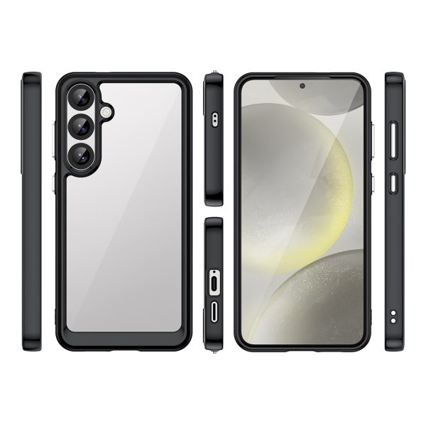 Silikona maciņš ar gēla rāmi Samsung Galaxy S25+ Outer Space vāciņam - melns