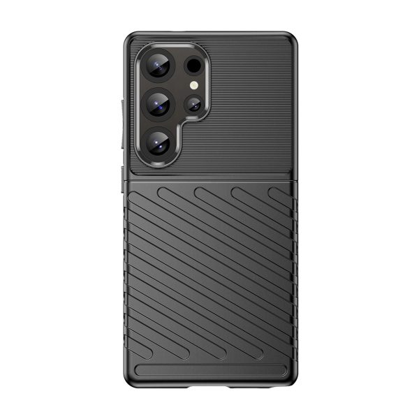 Silikona bruņu maciņš Samsung Galaxy S25 Ultra Thunder vāciņam - melns