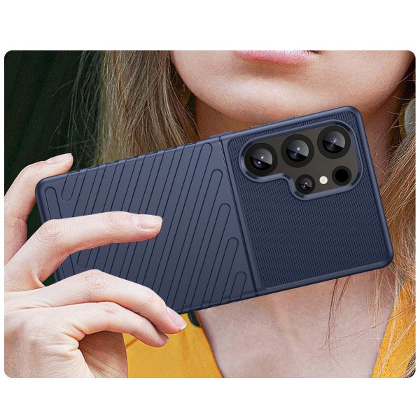 Silikona bruņu maciņš Samsung Galaxy S25 Ultra Thunder vāciņam - zils