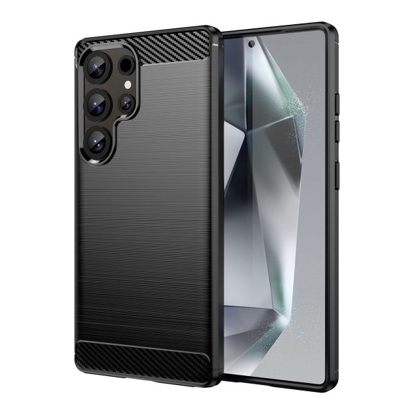 Silikona maciņš Samsung Galaxy S25 Ultra Carbon korpusam - melns