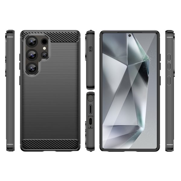 Silikona maciņš Samsung Galaxy S25 Ultra Carbon korpusam - melns