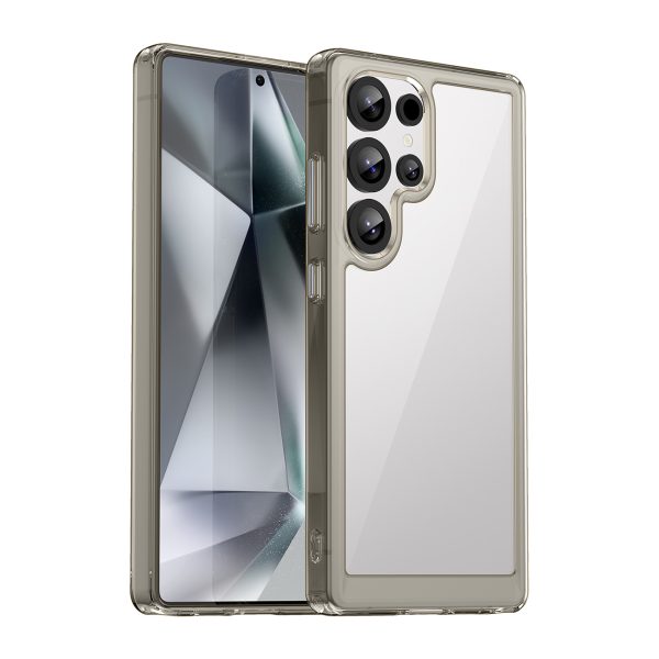 Silikona maciņš ar gēla rāmi Samsung Galaxy S25 Ultra Outer Space vāciņam - caurspīdīgs, melns