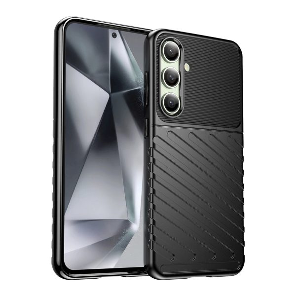 Silikona maciņš, bruņots vāciņš Samsung Galaxy S24 FE Thunder Case - melns