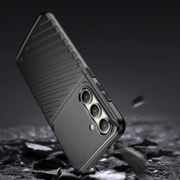 Silikona maciņš, bruņots vāciņš Samsung Galaxy S24 FE Thunder Case - melns