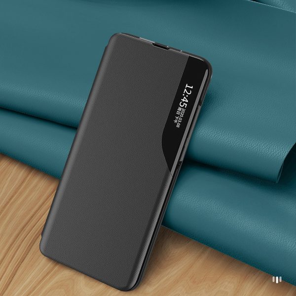 Samsung Galaxy S24 FE eko ādas maciņš ar atloku un statīvu - melns